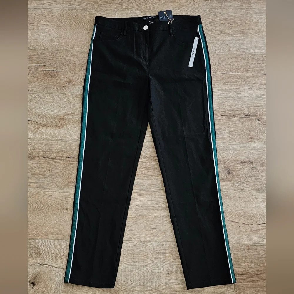Zac & Rachel Slim Leg Tuxedo Stripe Pants 10